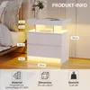 LVSOMT Moderner LED Nachttisch in Weiß mit integrierter Produktbild-Vorschau 2