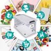 A collage of images showcasing the storage box and its potential uses, surrounded by various items. Voir les images du produit