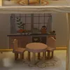 Holzpuppenhaus mit Möbeln, 78 cm, rosa, LED Produktbild-Vorschau 14