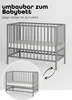 Beistellbett 60x120 cm mit Matratze & Umbauseite - grau - Produktbild-Vorschau 3