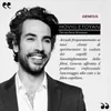 A man is featured in a black and white portrait, with text overlays providing marketing information. Náhled obrázku produktu