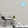 Wanduhr aus Glas Rund fi 30 Blaue Fensterblätter Quarz Deko Produktbild-Vorschau 2