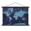 MuchoWow® Textilposter Weltkarte - Abstrakt - Blau 90x60 cm Produktbild-Vorschau 1