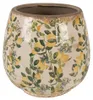 Clayre & Eef Blumentopf Ø 18x17 cm Beige Gelb Keramik Produktbild-Vorschau 1