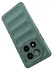 The back of a green phone case with a camera cutout. Produktbild-Vorschau