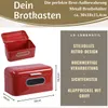 LS-LebenStil Vintage Brotkasten Rot 30cm Metall Retro Produktbild-Vorschau 2