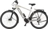 A studio shot of a light gray trekking e-bike against a white background. Produktbild-Vorschau