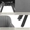 A collage of four close-up images showcasing different features of a chair, including its base, fabric texture, armrest, and leg. Produktbild-Vorschau