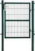 A green metal garden gate is shown against a white background. Produktbild-Vorschau