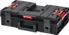 A black tool box with red accents sits on a white background. Produktbild-Vorschau