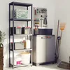 A storage cabinet and shelving unit in a garage or utility room. Voir les images du produit