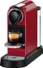 A red Nespresso Krups espresso machine is shown on a black base with a cup of espresso. Anteprima dell’immagine prodotto