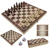 Extralink Toys Holzschach 3 in 1 Schach Dame Backgammon 34 Produktbild-Vorschau 1