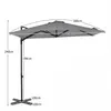 COSTWAY Parasol, diameter 270 cm, hangparasol, 360° Productafbeelding-voorbeeld 7