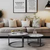 WISFOR 2er Set Couchtisch mit Aluminiumgestell, Satztisch Produktbild-Vorschau 9