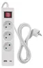 EMOS Biely predlžovací kábel, vypínač, 3 zásuvky, 1×USB-A + Náhľad obrázku produktu 9