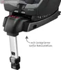 Close-up of a child car seat base with its support leg extended. Produktbild-Vorschau