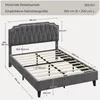 A diagram showing the dimensions of a bed frame. Produktbild-Vorschau