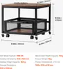 A product image with dimensions and specifications for a rolling storage cart or side table. Voir les images du produit