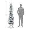 A diagram showing the dimensions of a Christmas tree next to a silhouette of a person. Produktbild-Vorschau