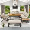 Merax Gartenmöbel Set mit X-Design und Metallrahmen, Produktbild-Vorschau 4