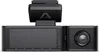 A front view of a black dashcam with a screen and camera lens. Produktbild-Vorschau