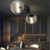 LED Wandleuchte, Metall, Glas, rauchfarben, H 12,5 cm Produktbild-Vorschau 2