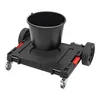 A black bucket sits on a black transport platform with wheels. Produktbild-Vorschau