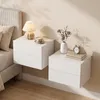 COSTWAY, set di 2 comodini da parete con 2 cassetti, Anteprima dell’immagine prodotto 2