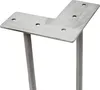 A close-up studio shot of a metal hairpin leg with an L-shaped mounting plate. Náhled obrázku produktu