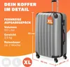 Monzana XL Hartschalen-Trolley ABS Silber 4 Rollen, Produktbild-Vorschau 2