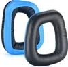 Two ear pads for headphones, one black and one blue, are shown against a white background. Anteprima dell’immagine prodotto