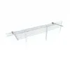 A white background with a silver and white drying rack mounted on a white wall. Podgląd zdjęcia produktu