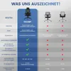 A comparison chart of office chairs, highlighting features and specifications. Podgląd zdjęcia produktu