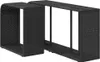 Two black poly rattan storage shelves are shown against a white background. Náhled obrázku produktu