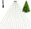 Tannenbaum Leuchtnetz 200 LED 25 m Lichtervorhang fuer innen und aussen warmweisses Lichternetz mit IP44 Stecker und 5 m Zuleitung Weihnachtsbaum Beleuchtung mit Befestigungshaken Produktbild-Vorschau