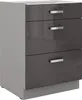 Küchen Unterschrank 60 cm Grau Hochglanz Vollauszug Produktbild-Vorschau 1