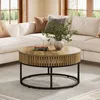 Tribesigns 80 cm Runder Couchtisch, Farmhouse Circle Produktbild-Vorschau 3