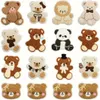 GKA 4 Stück Stickerei Bügelbild Bären Bärenkopf Löwe Panda Produktbild-Vorschau 2
