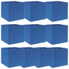 vidaXL Scatole portaoggetti 10 pz. Tessuto blu 32x32x32 cm Anteprima dell’immagine prodotto 5