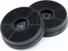 Two black circular carbon filters for a range hood. Voir les images du produit