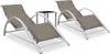 Sonnenliegen 2 Stk. mit Tisch Aluminium Taupe Produktbild-Vorschau 1