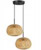 A product shot of a double pendant light with bamboo shades. Náhled obrázku produktu