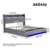 A diagram of a bed with dimensions labeled. Produktbild-Vorschau