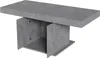 A gray rectangular table with two open cabinet doors underneath. Podgląd zdjęcia produktu