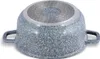 The bottom view of a speckled gray pot with two handles. Produktbild-Vorschau