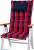 Auflage Hochlehner Rom 0851 rot-blau kariert 123x50x9 cm Produktbild-Vorschau 2
