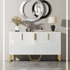 Merax kredens 140x40x80 cm biały wysoki połysk, komoda z 4 Podgląd zdjęcia produktu 2