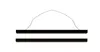 Two black poster strips are shown horizontally, with a thin black string hanging from the top strip. Produktbild-Vorschau