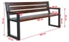 Gartenbank Holz Metall 182 cm - Moderne Outdoor Bank - Produktbild-Vorschau 3